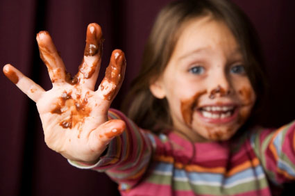 children with chocolate