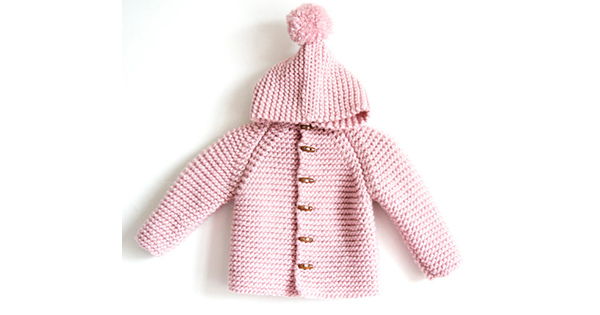 Etsy find of the day - wool baby cardigan with pom pom hood