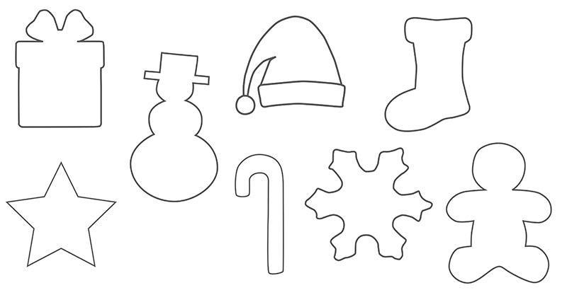 Christmas shapes: Perfect for Christmas cards, decorations and kids crafts