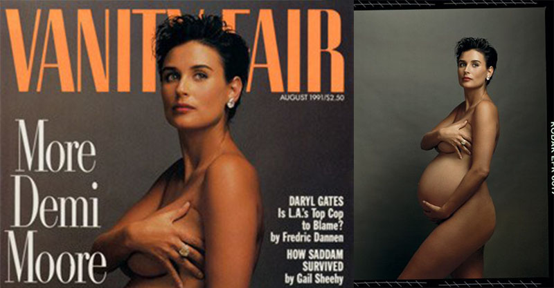 Pregnant Porn Magazine - That iconic photo! The story behind Demi Moore's controversial pregnancy  shoot