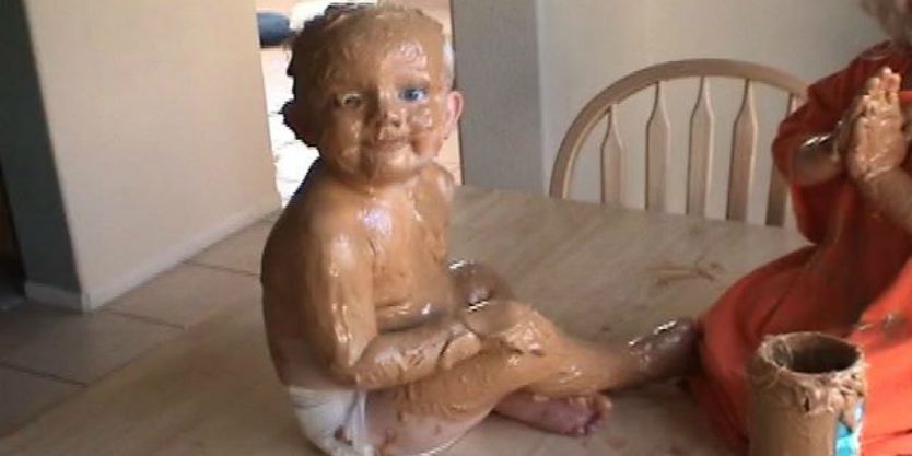 baby with peanut butter