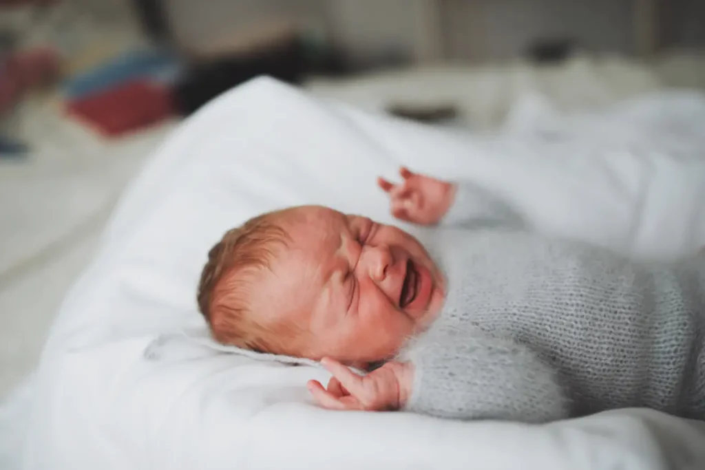 Newborn Crying Baby at Home