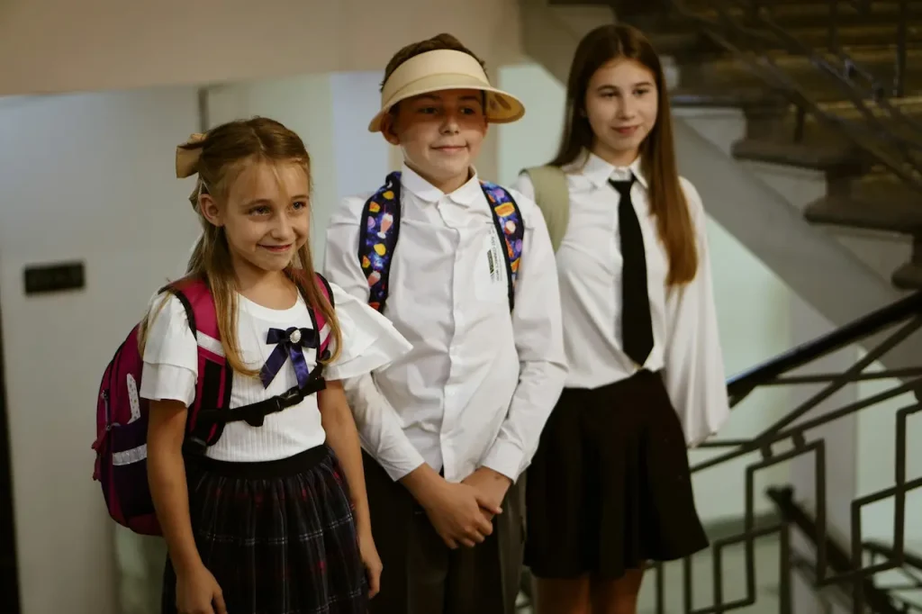 Kids Wearing School Uniforms